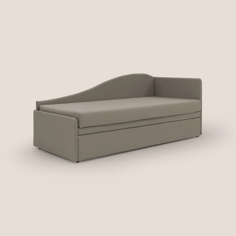 Nolo Canapé duplex avec lits jumeaux et tissu effet coton imperméable T13 Taupe tortora