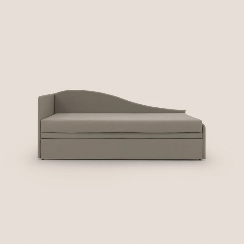 Nolo Canapé duplex avec lits jumeaux et tissu effet coton imperméable T13 Taupe tortora