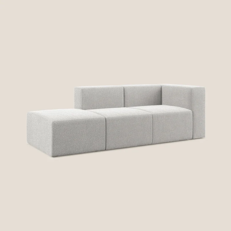 Nettuno canapé moderne modulable en bouclette douce T07 gris