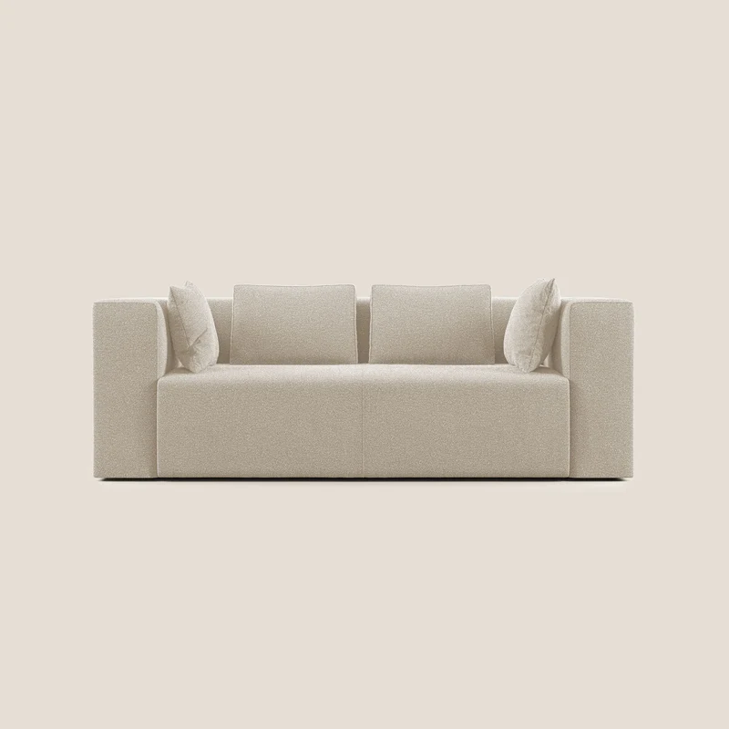 Nettuno canapé moderne modulable en bouclette douce T07 blanc