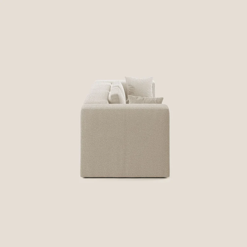 Nettuno canapé moderne modulable en bouclette douce T07 blanc