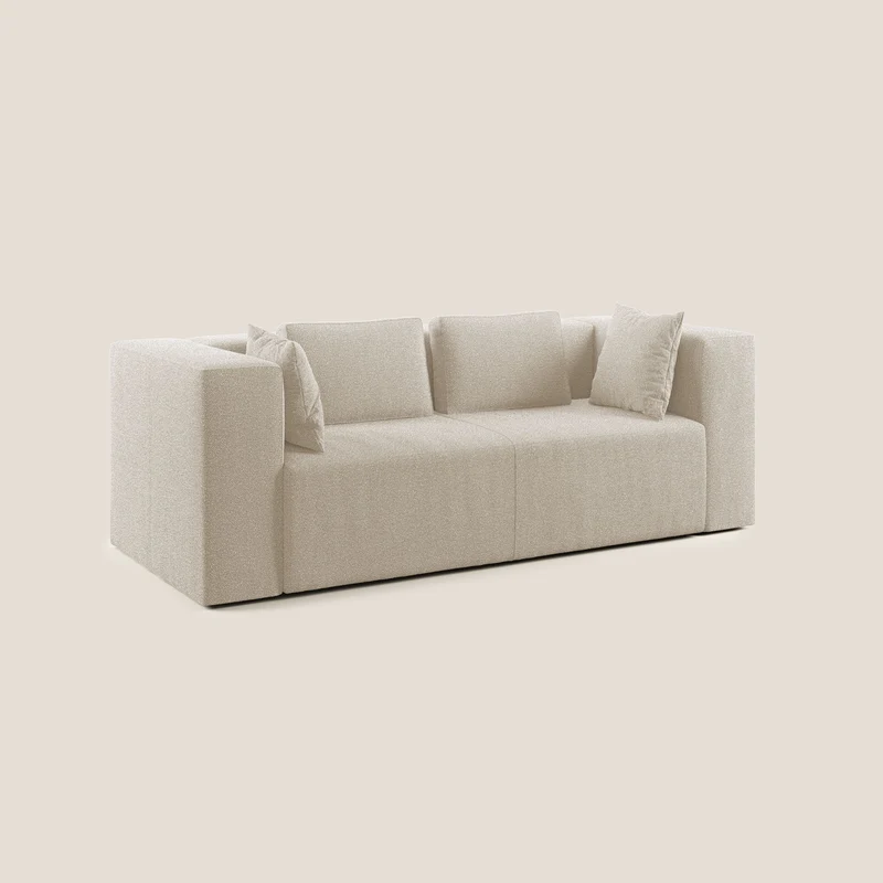 Nettuno canapé moderne modulable en bouclette douce T07 blanc