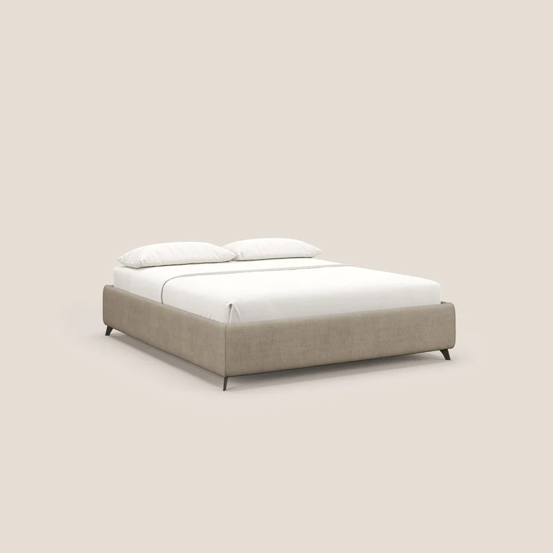 Sara sommier avec rangement en tissu imperméable T02 beige