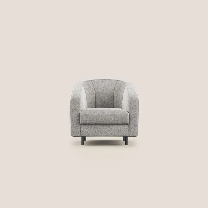 Pandora Fauteuil en tissu bouclé doux et imperméable T07 gris