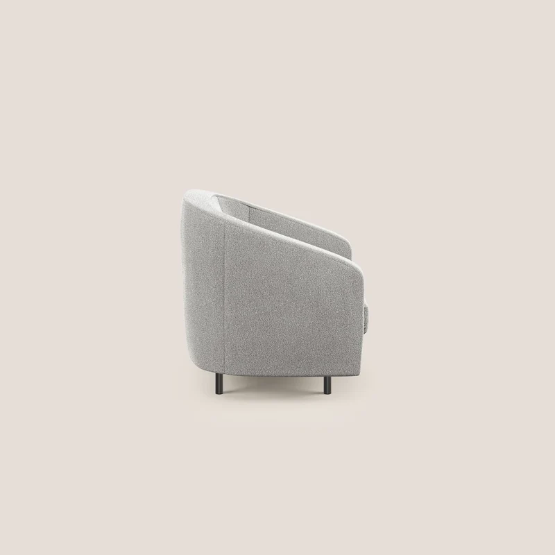 Pandora Fauteuil en tissu bouclé doux et imperméable T07 gris
