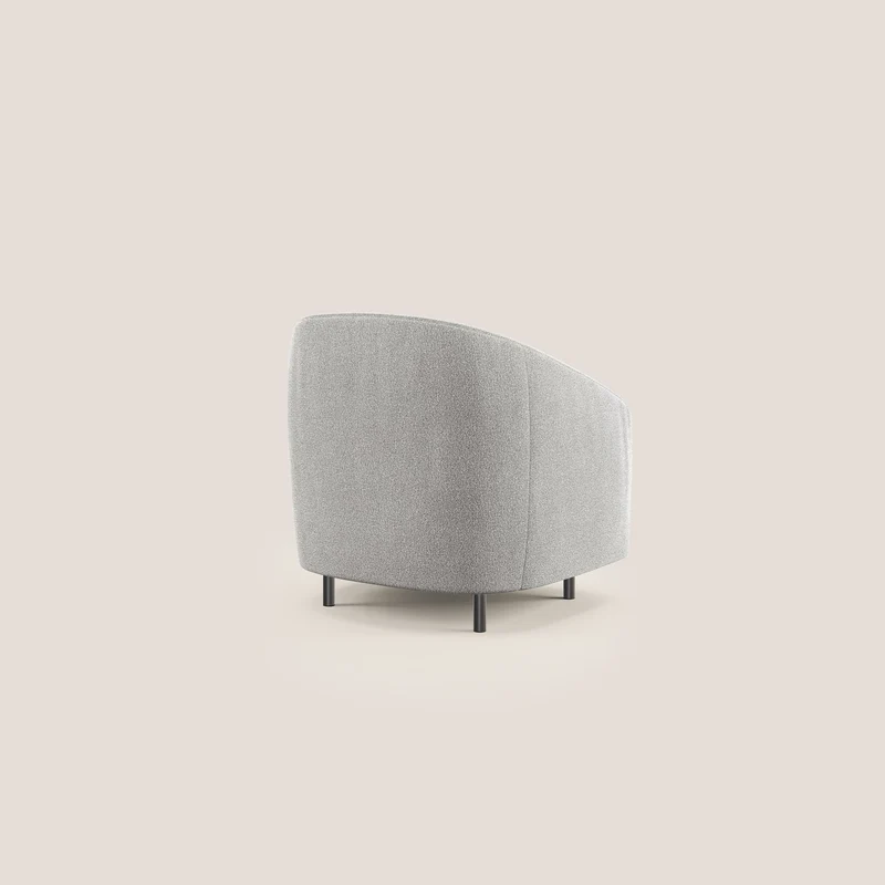 Pandora Fauteuil en tissu bouclé doux et imperméable T07 gris