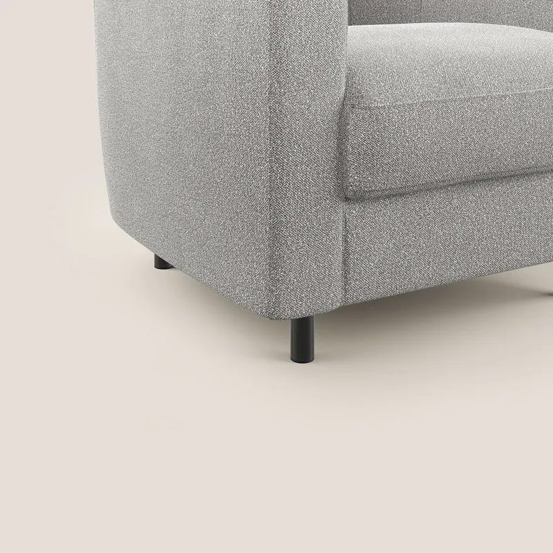 Pandora Fauteuil en tissu bouclé doux et imperméable T07 gris