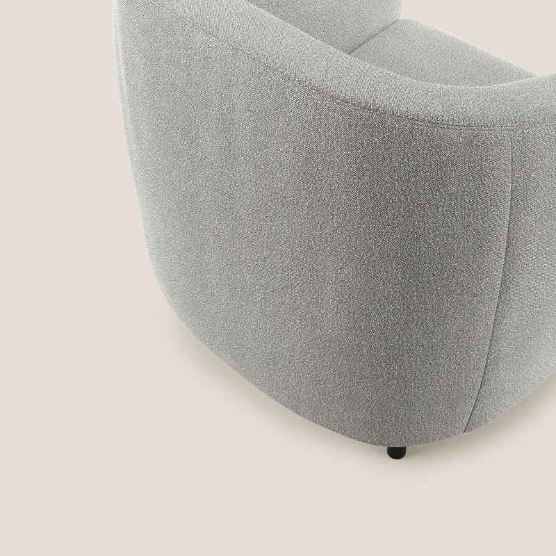 Pandora Fauteuil en tissu bouclé doux et imperméable T07 gris