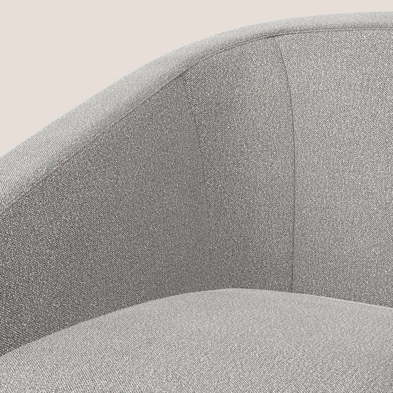 Pandora Fauteuil en tissu bouclé doux et imperméable T07 gris