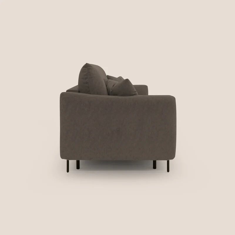 Gregory canapé-lit avec matelas h18 cm en microfibre effet velours imperméable T09 marron