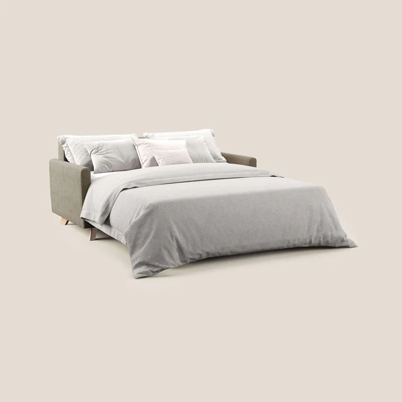 Edgar canapé convertible en tissu FELIS imperméable T03 marron