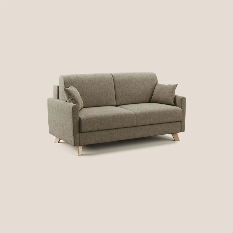 Edgar canapé convertible en tissu FELIS imperméable T03 marron