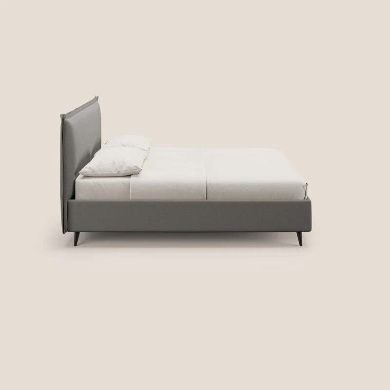 Hans lit rembourré avec coffre au style minimaliste en tissu imperméable T19 beige