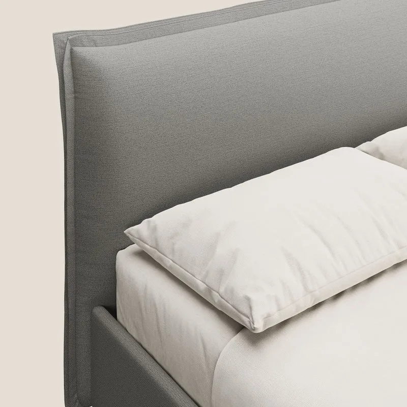 Hans lit rembourré avec coffre au style minimaliste en tissu imperméable T19 beige