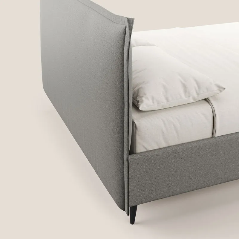 Hans lit rembourré avec coffre au style minimaliste en tissu imperméable T19 beige