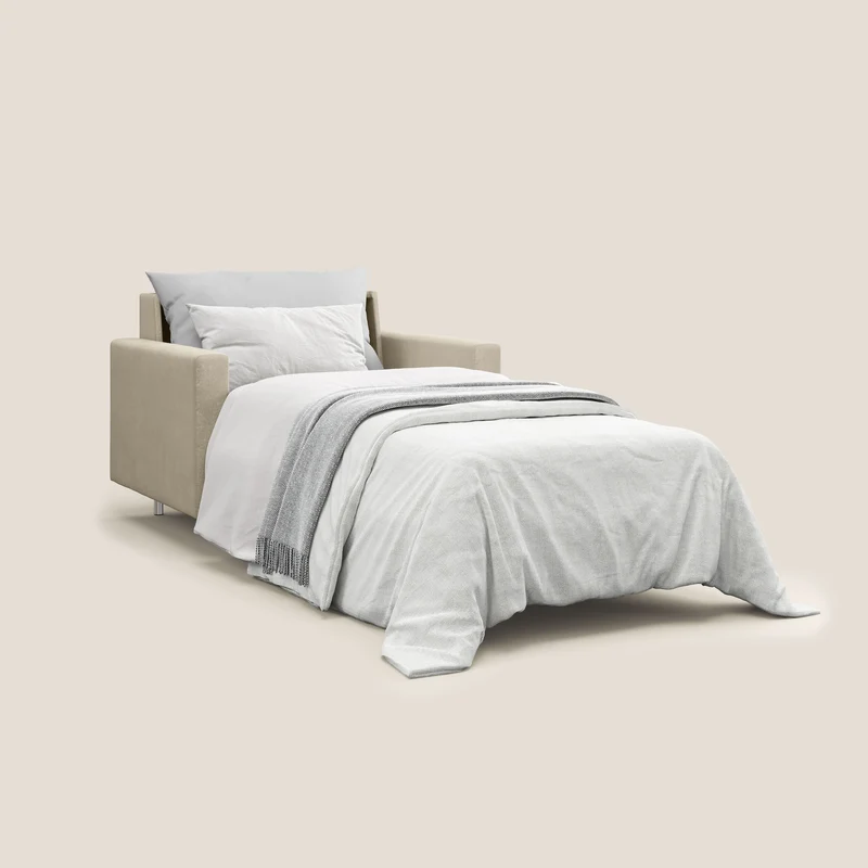 Megan fauteuil convertible en microfibre détachable T11 Taupe tortora