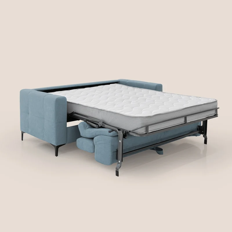 Gardenia canapé convertible matelas H 18cm avec têtières réglables et revêtement imperméable T02 sucre glace