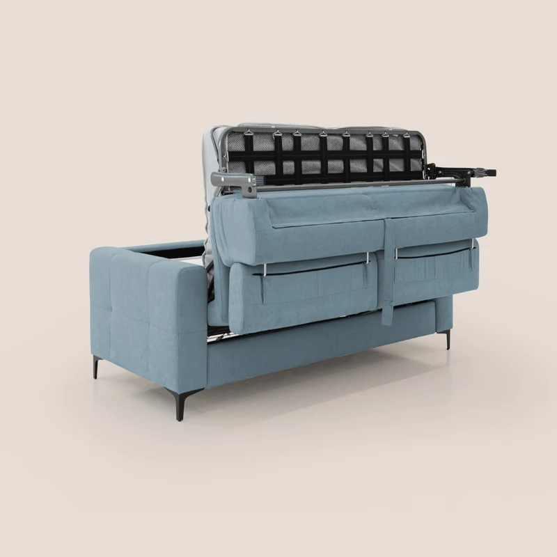 Gardenia canapé convertible matelas H 18cm avec têtières réglables et revêtement imperméable T02 sucre glace