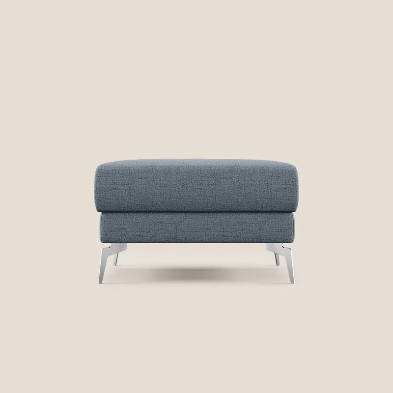 Star Pouf avec pieds hauts en tissu imperméable flammé T03 bleu