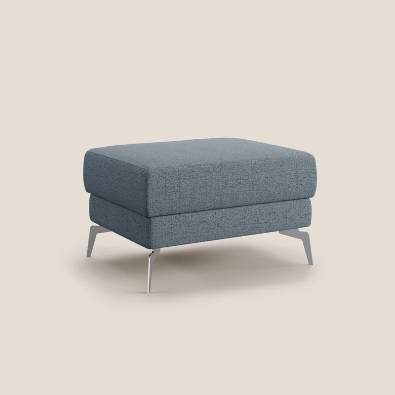 Star Pouf avec pieds hauts en tissu imperméable flammé T03 bleu