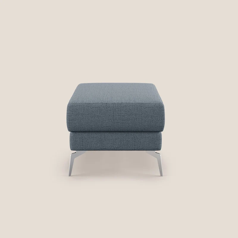 Star Pouf avec pieds hauts en tissu imperméable flammé T03 bleu