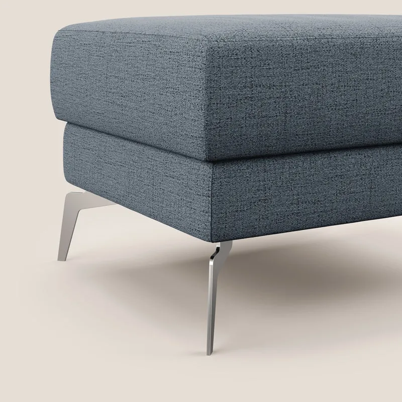 Star Pouf avec pieds hauts en tissu imperméable flammé T03 bleu
