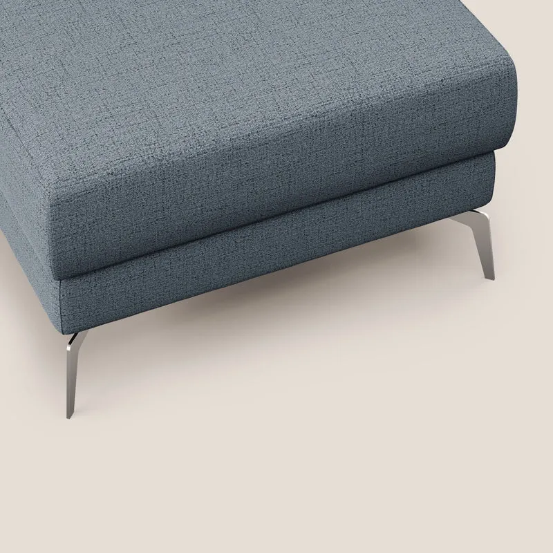 Star Pouf avec pieds hauts en tissu imperméable flammé T03 bleu