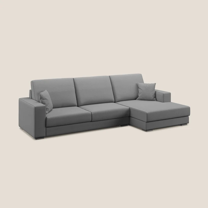 Marte canapé d'angle en tissu détachable et imperméable T08 gris