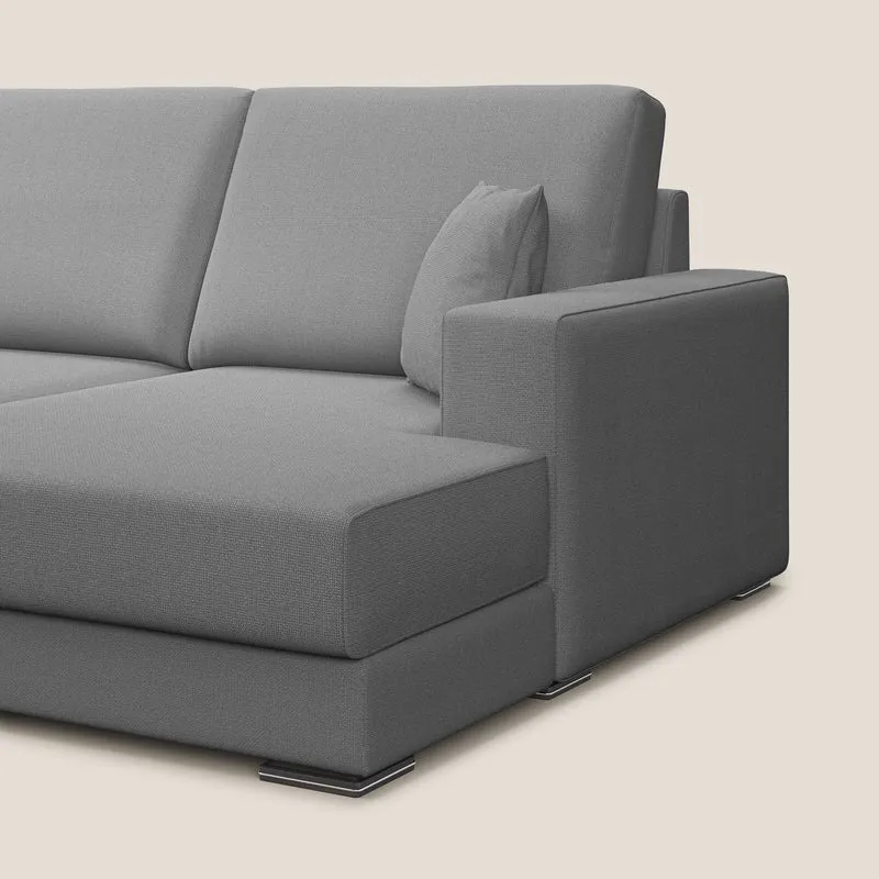 Marte canapé d'angle en tissu détachable et imperméable T08 gris