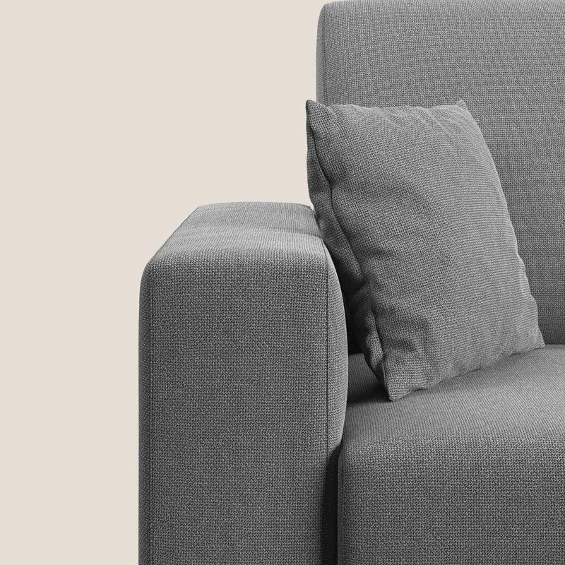 Marte canapé d'angle en tissu détachable et imperméable T08 gris