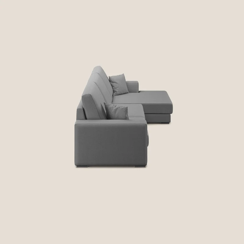 Marte canapé d'angle en tissu détachable et imperméable T08 gris