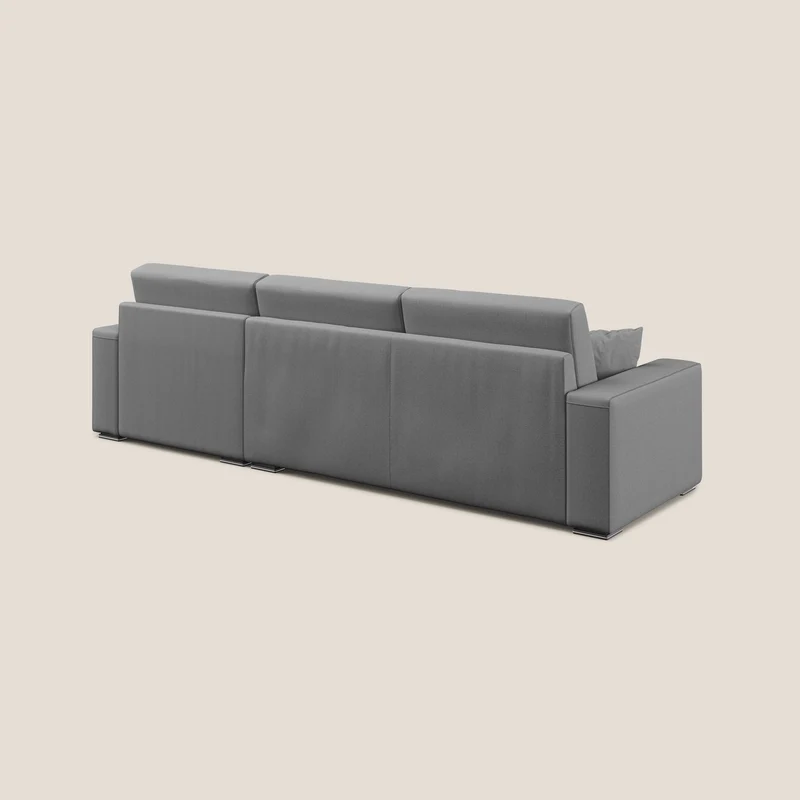 Marte canapé d'angle en tissu détachable et imperméable T08 gris