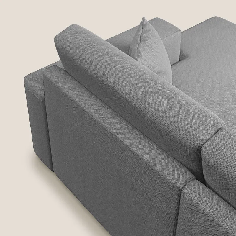 Marte canapé d'angle en tissu détachable et imperméable T08 gris