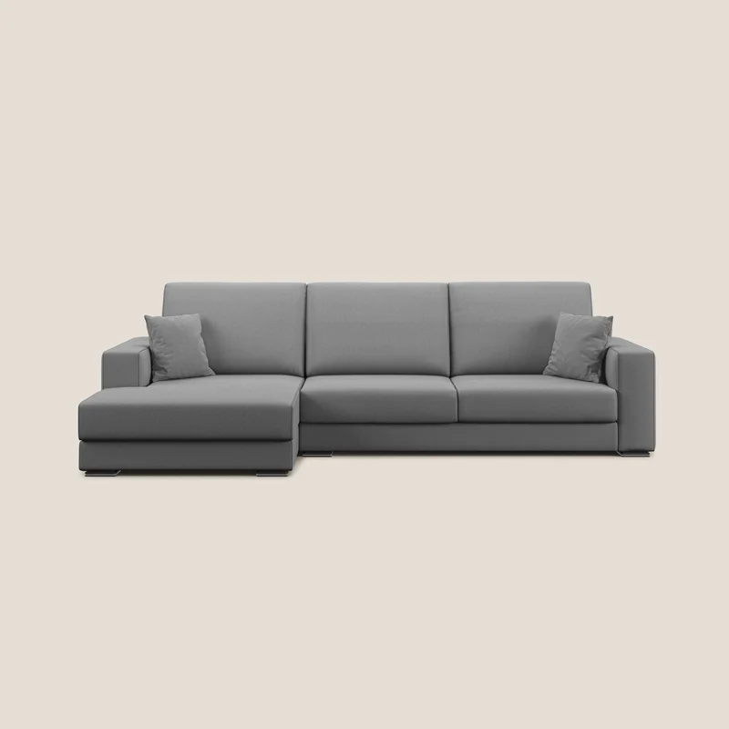 Marte canapé d'angle en tissu détachable et imperméable T08 gris