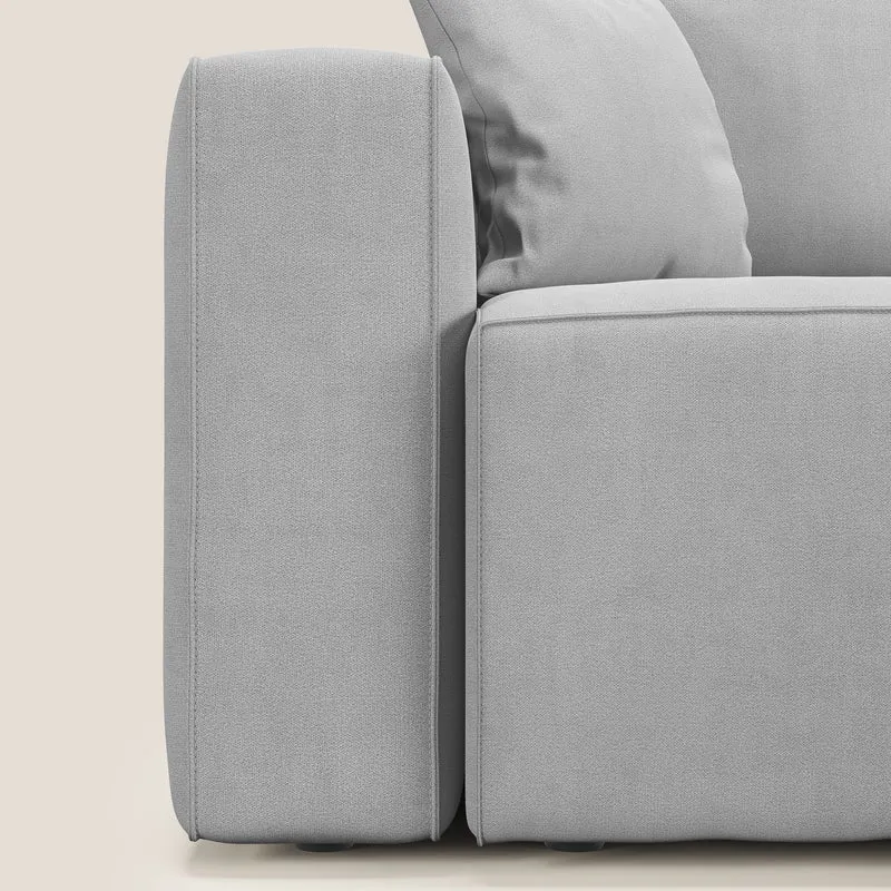 Morfeo Canapé avec 3 assises extractibles en tissu doux imperméable T02 gris clair