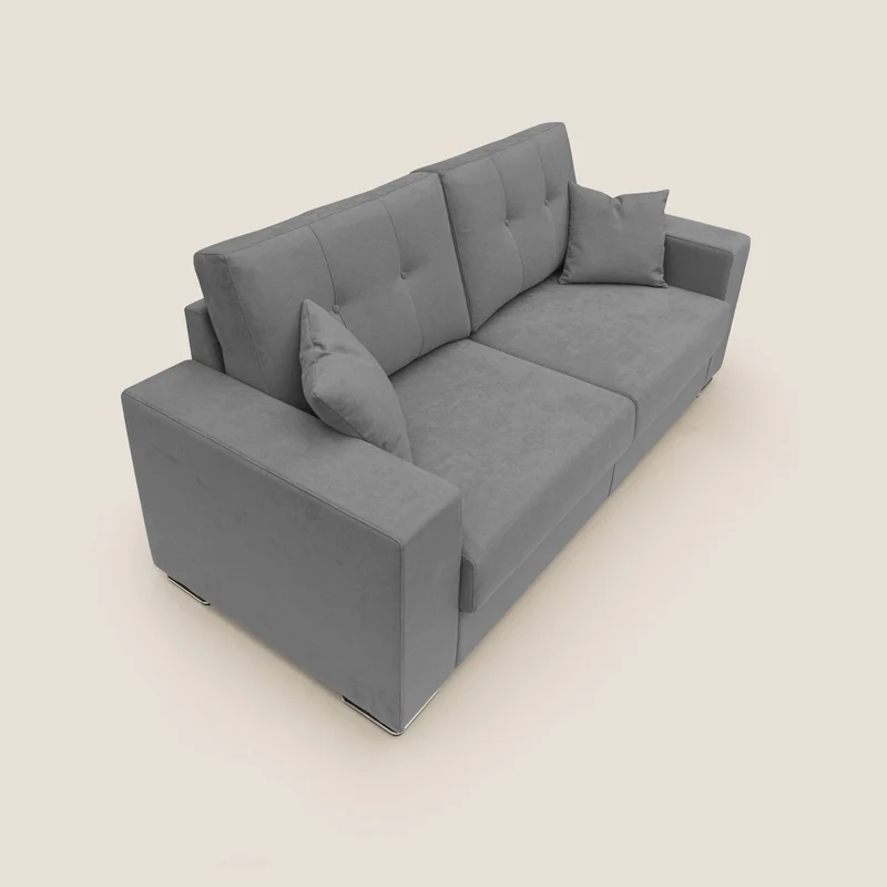 Giove canapé en tissu doux imperméable T02 gris