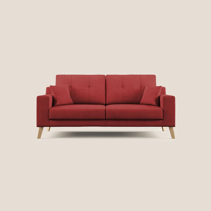 Danish canapé moderne en tissu doux imperméable T02 rouge