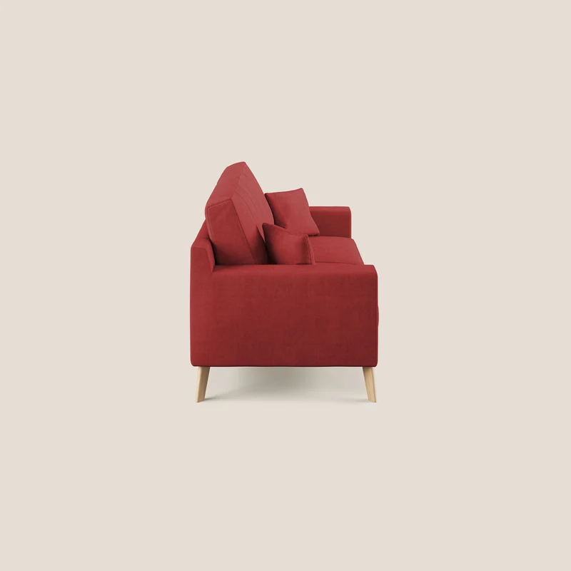 Danish canapé moderne en tissu doux imperméable T02 rouge