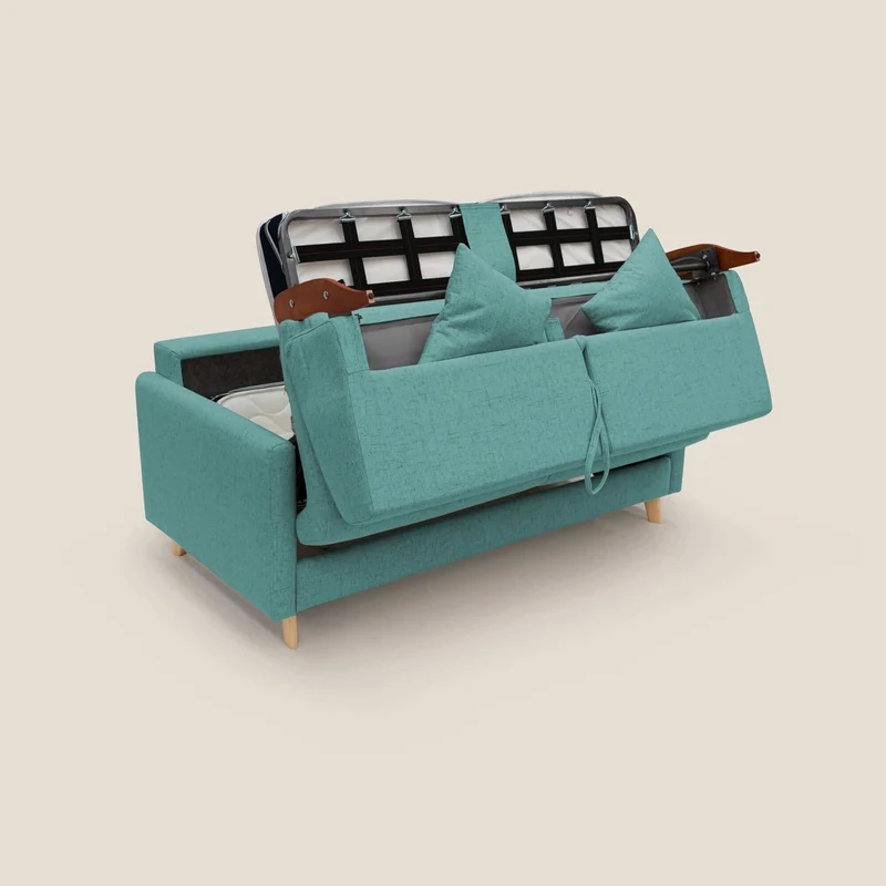 Edgar canapé convertible en tissu FELIS imperméable T03 vert d'eau