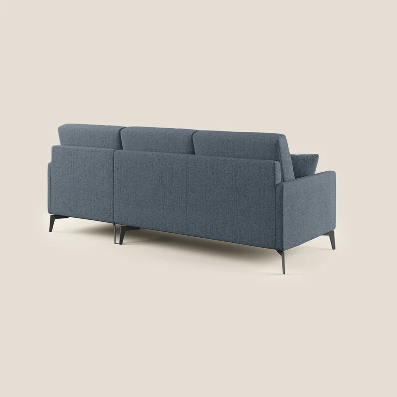 Saturno canapé d'angle moderne en tissu doux imperméable T03 bleu