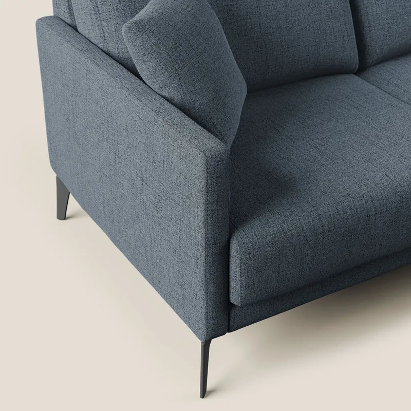 Saturno canapé d'angle moderne en tissu doux imperméable T03 bleu