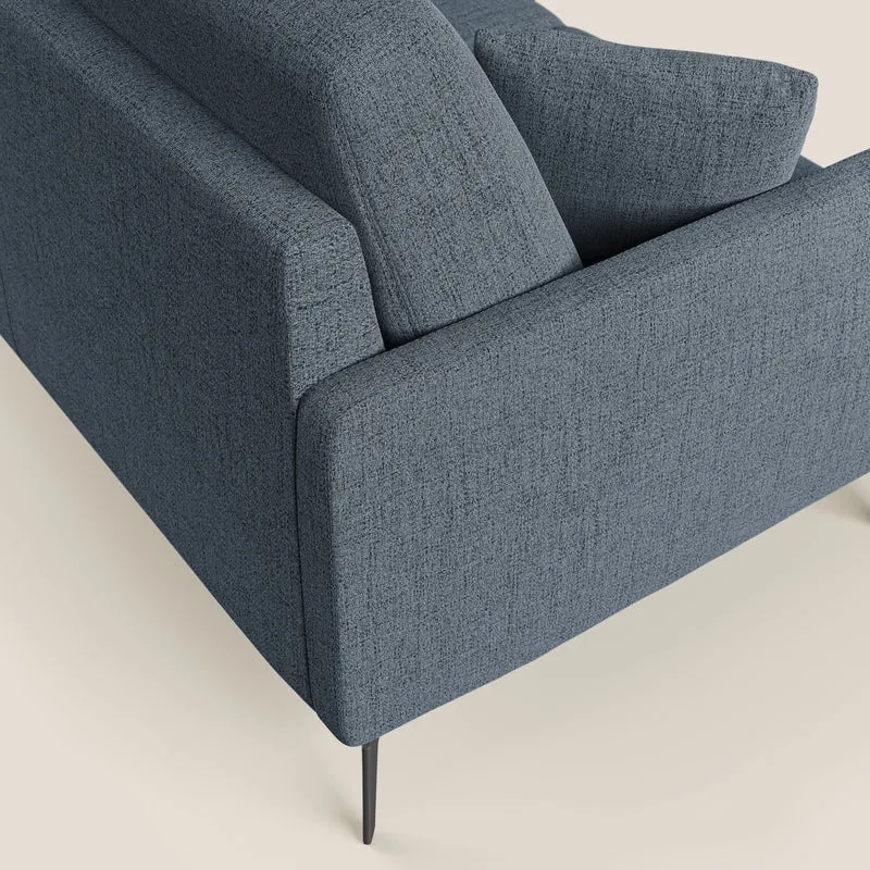Saturno canapé d'angle moderne en tissu doux imperméable T03 bleu