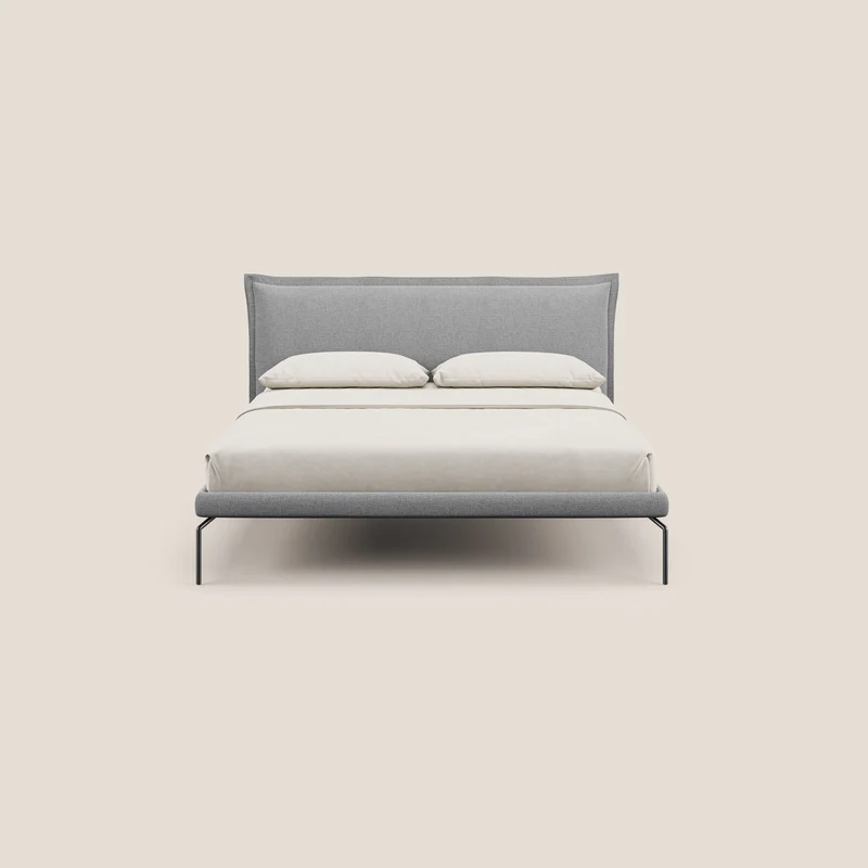 Eric lit rembourré au design minimaliste en tissu imperméable T14 gris clair