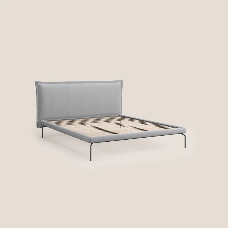 Eric lit rembourré au design minimaliste en tissu imperméable T14 gris clair
