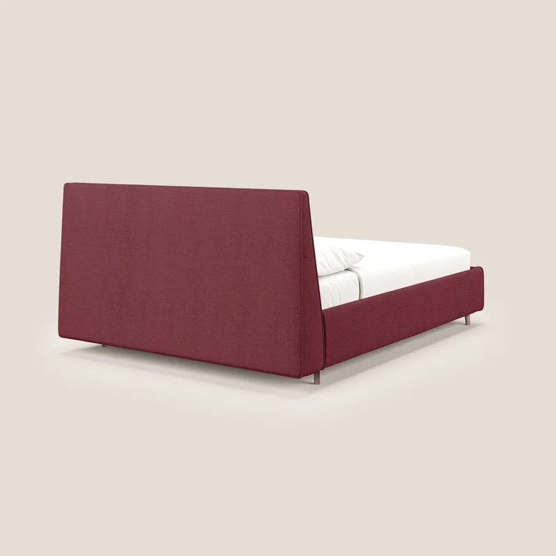 Justin lit rembourré avec coffre et déhoussable en tissu flammé imperméable T03 rouge