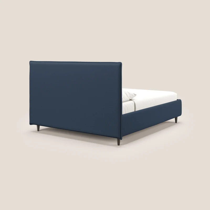 Hunter lit rembourré avec coffre déhoussable en tissu imperméable flammé T19 bleu