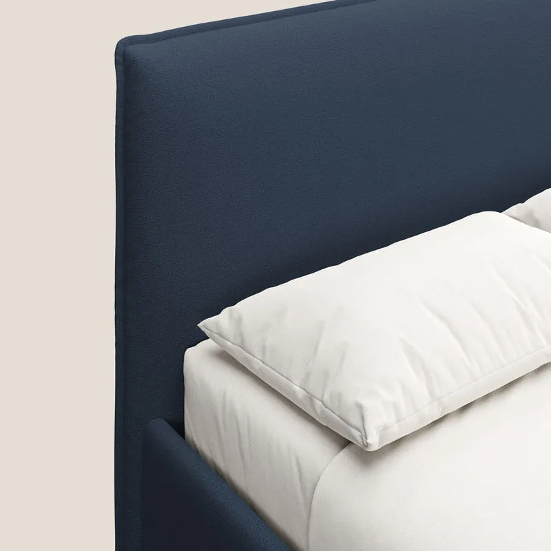 Hunter lit rembourré avec coffre déhoussable en tissu imperméable flammé T19 bleu