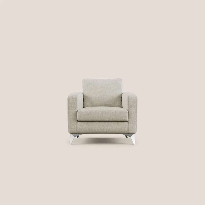 Orione fauteuil en tissu doux imperméable entrelacé T06 crème