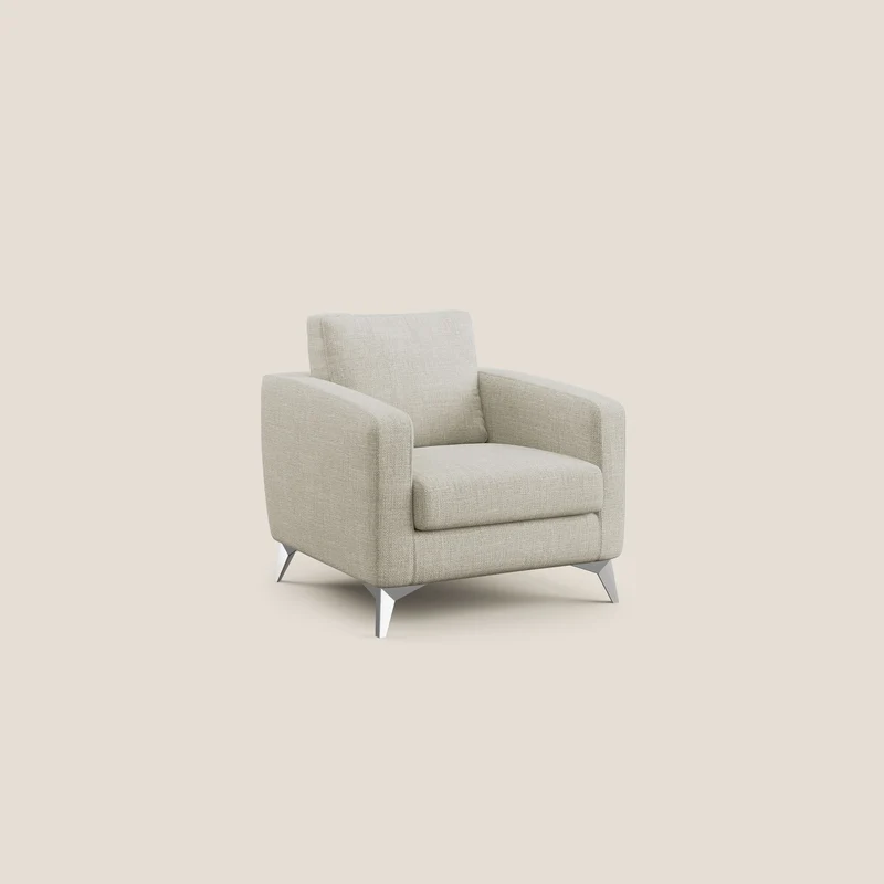 Orione fauteuil en tissu doux imperméable entrelacé T06 crème