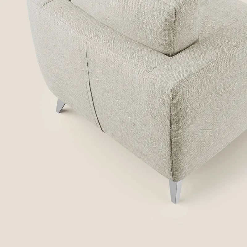 Orione fauteuil en tissu doux imperméable entrelacé T06 crème